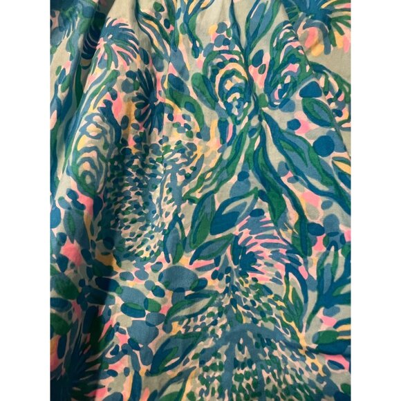 Lilly Pulitzer Kinley Dress Girls Size 3 Surf Blue Coral of the Story Excellent - Picture 8 of 8